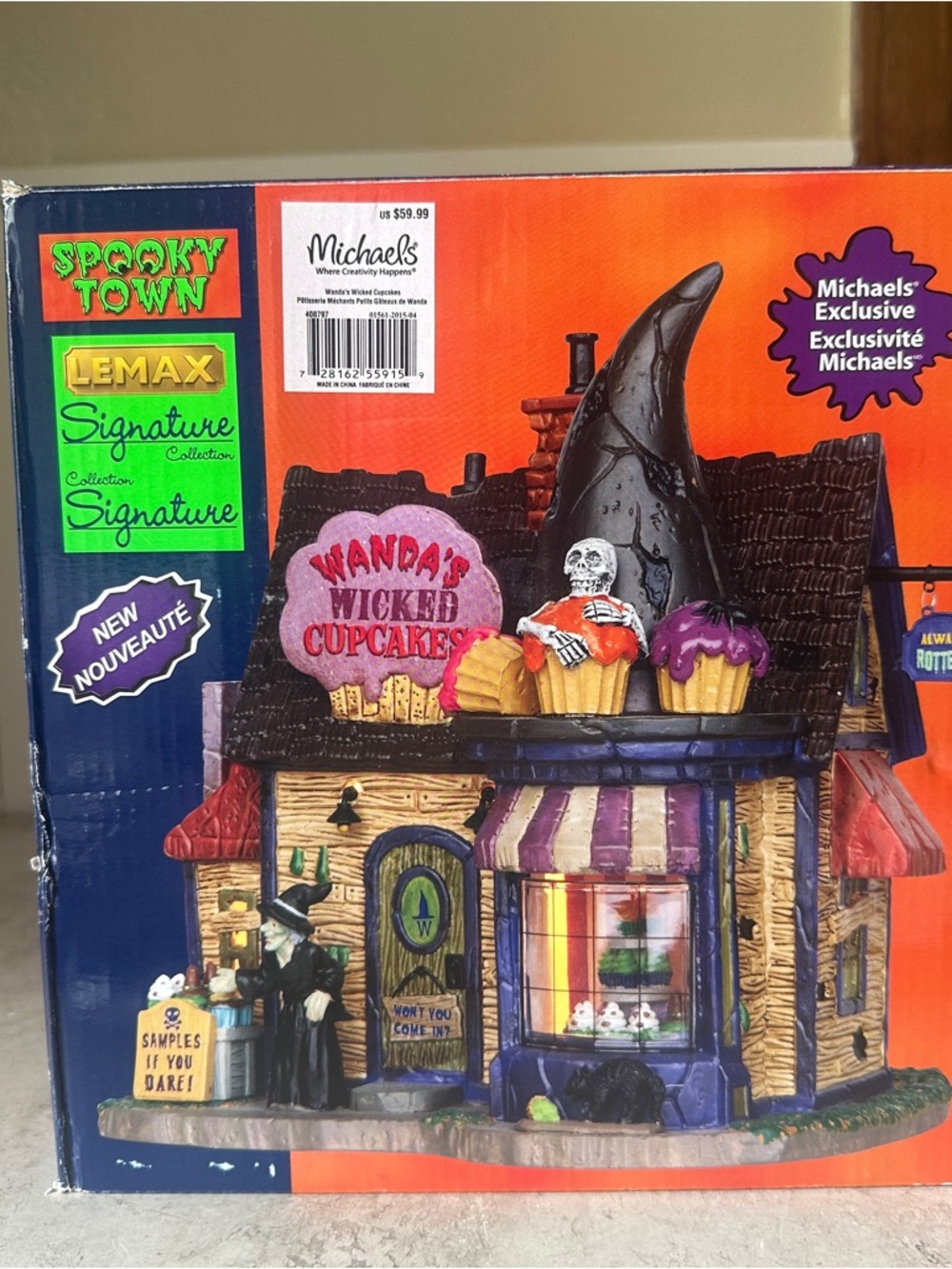 Lemax Halloween Spooky Town Wanda’s Wicked Cupcakes Witch Lighted House 2015